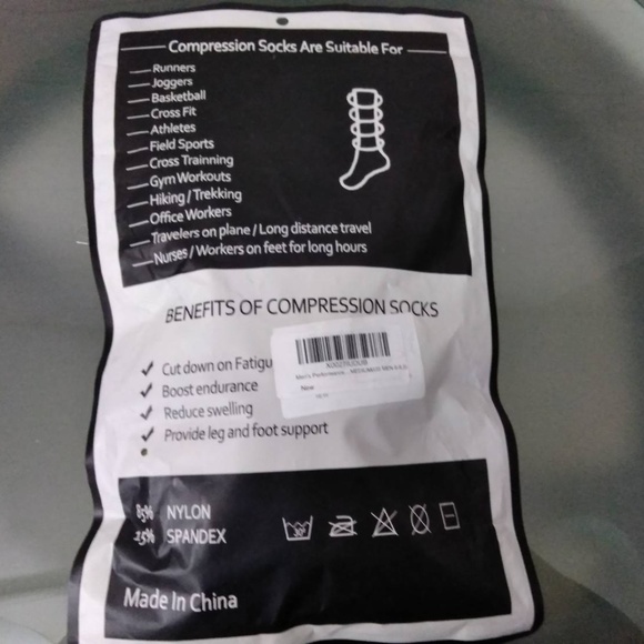 Elite Performance Compression Socks Mens 6-8.5 - Picture 2 of 5